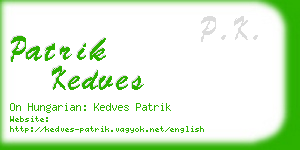 patrik kedves business card